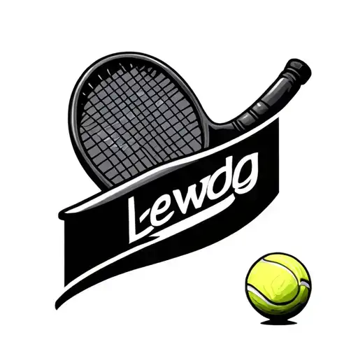 Tennis Ball And Racket With Word Lewdog