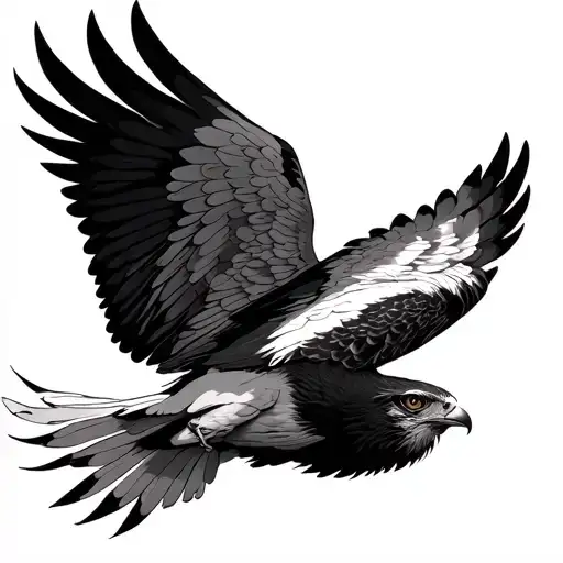 Falcon Spreading Wings