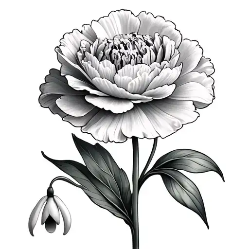 Carnation And Snowdrop
