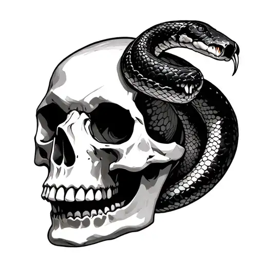 Snake Inside A Skull