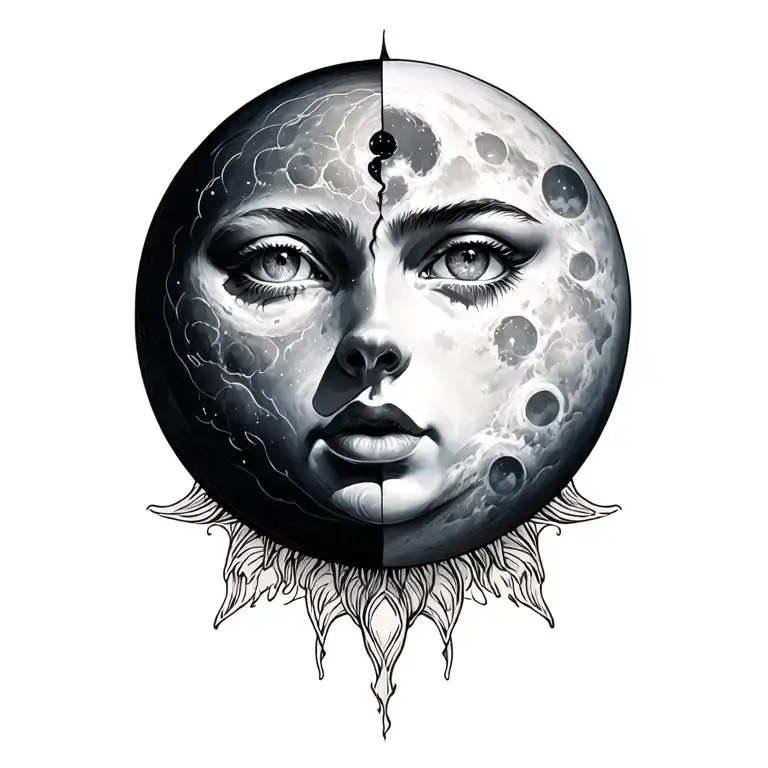 Sun And Moon Merging Together