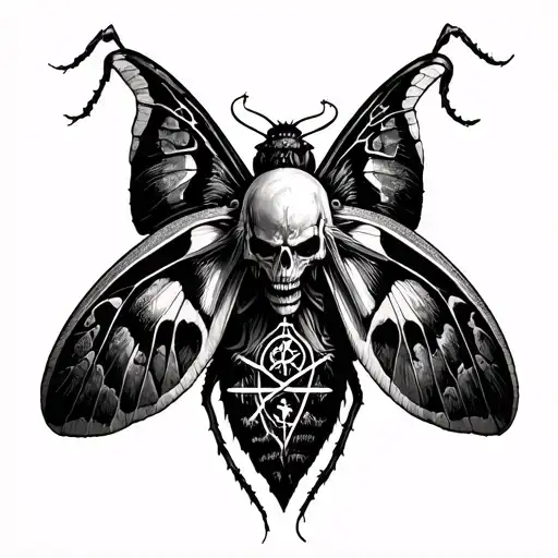 Death Moth With Alchemical Sigil