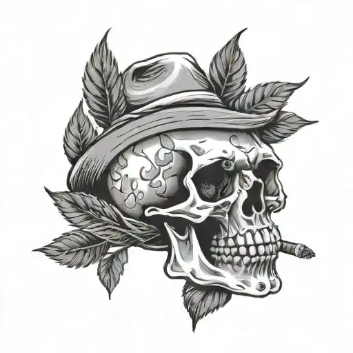Skull Smoking Weed