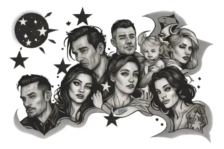 Family Sleeve With Stars