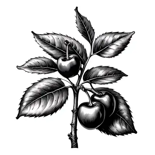 Coffee Plant Branch With Barcelona Panot As Coffee Cherries