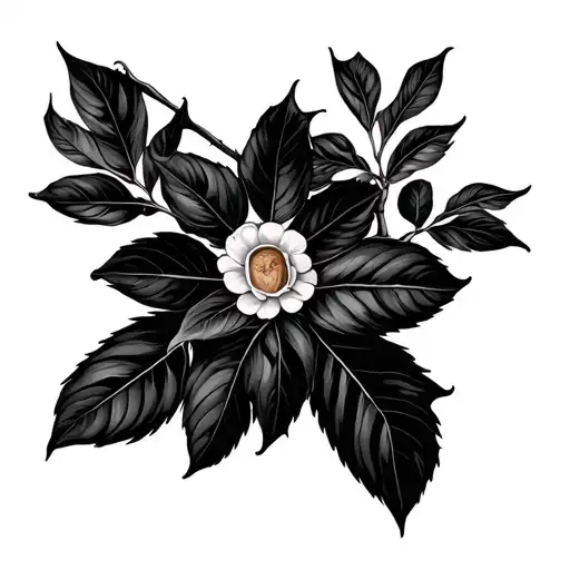 Minimalist Coffee Plant Branch With Barcelona Panot