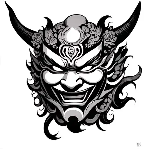 Japanesse Oni Mask With Fillings