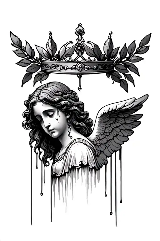 Laurel Crown And An Angel Crying