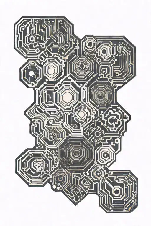 Hexagonal Circuit Board Patterns