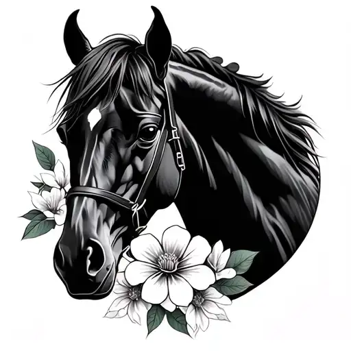 Saddlebred Horse Flowers Blooming Out