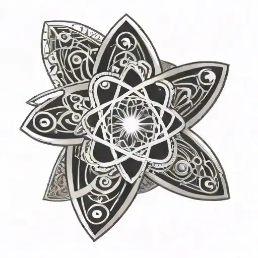 Atom Symbol With Intricate Geometric