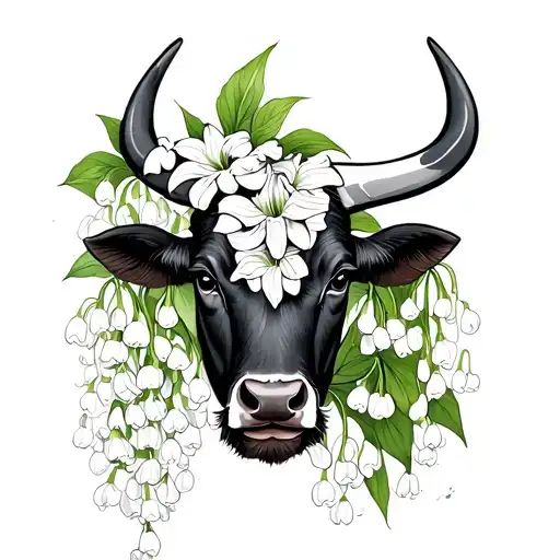 Feminine Bull Will Lily Of The Valley Intertwined