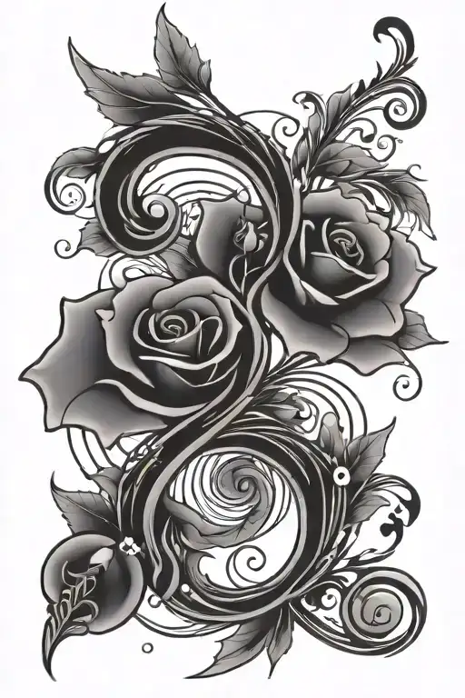 Lilith Flowers With Stem Abstractly Creating A Treble Clef