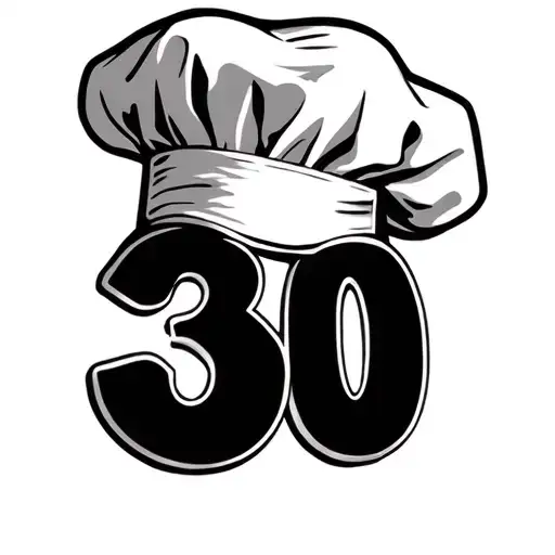 The Number 30 With A Chef Hat Hovering Over It