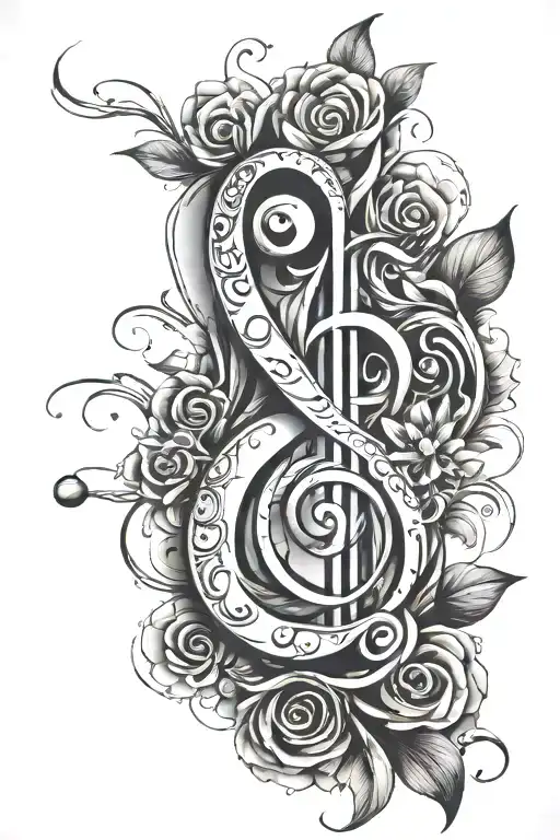Lilith Flowers With Stem Abstractly Creating A Treble Clef