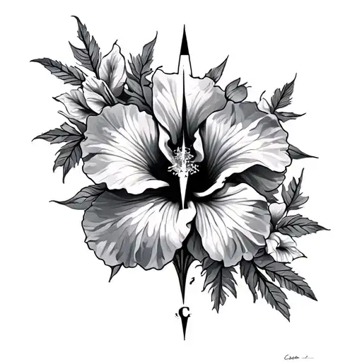 Hibiscus And Compass