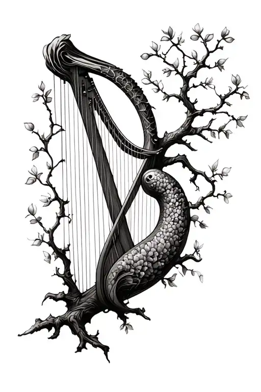 Ash Tree And Harp