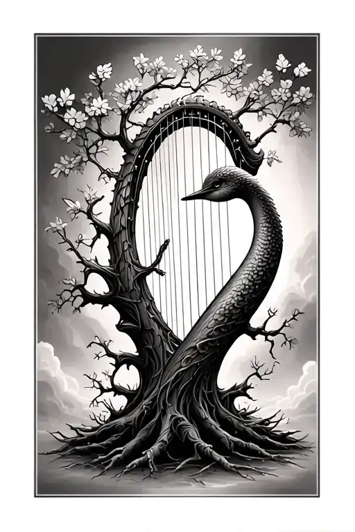 Ash Tree And Harp