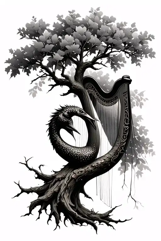Ash Tree And Harp