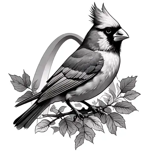 Cardinal With The St-louis Arch