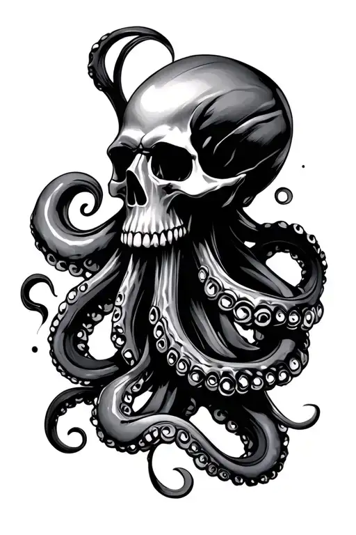 Skull And Octopus Wrapped