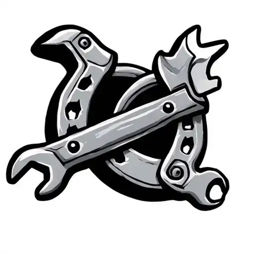 Horseshoe And A Wrench Intertwined