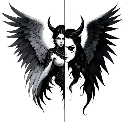 Half Angel Half Devil Full Body