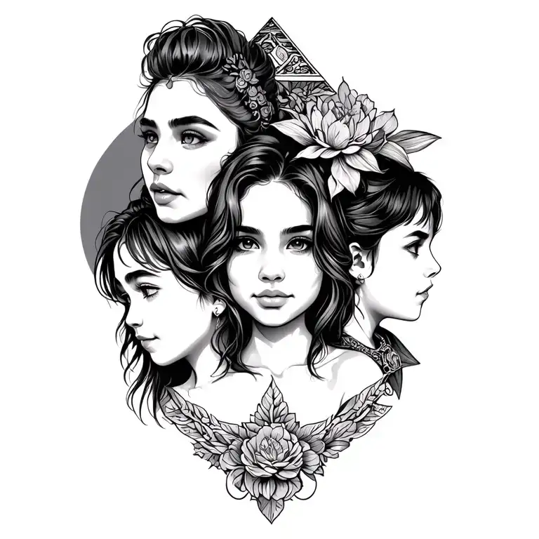 Pyramid Three Kids Wife Strength