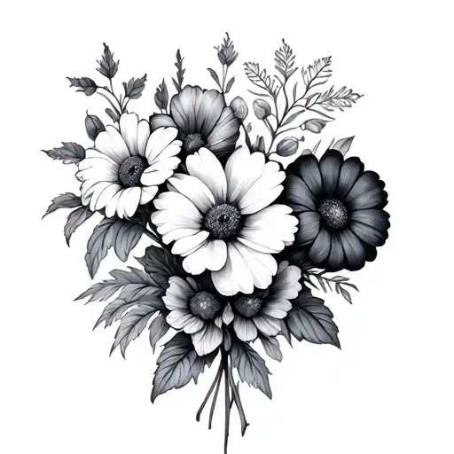 A Bunch Of Different Flowers Intertwined