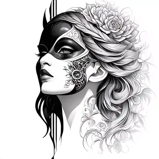 Half Woman Half Hanya Mask