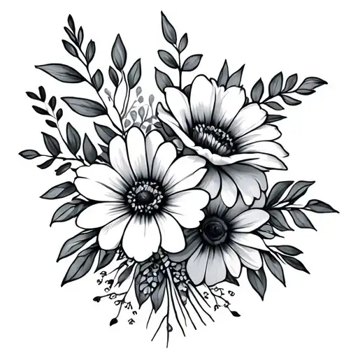 May July December Birth Flower Bouquet