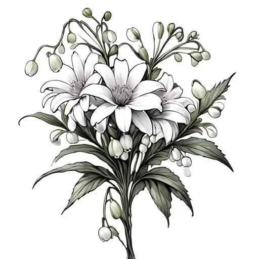 Aster And Lily Of Valley