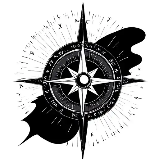 Minimalist Compass Sunrise Sunset