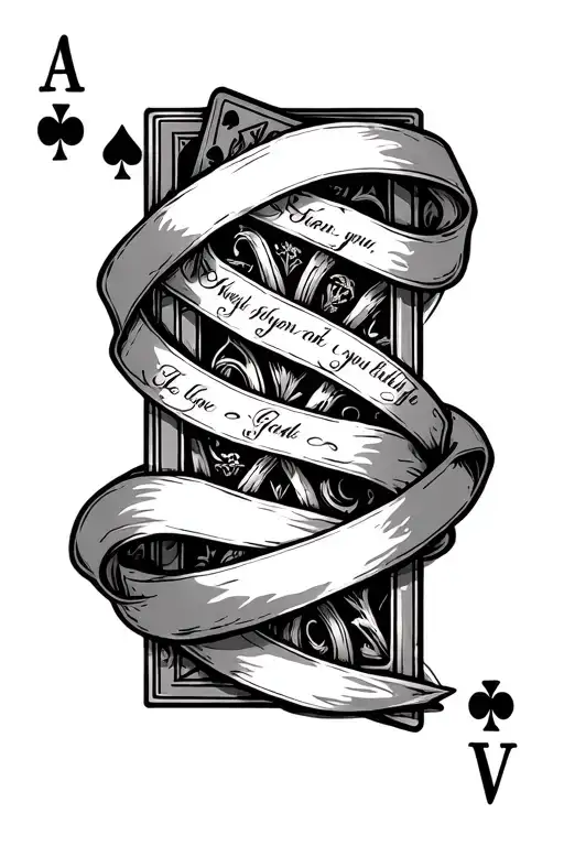 Deck Of Cards With Thrones Wrapped Around It And Ribbon That Has A Saying On It