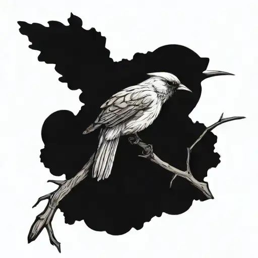 Cardinal Bird And Hummingbird On A Branch