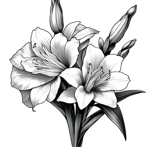 Gladiolus And Narcissus