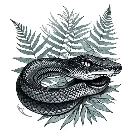 Snake And Ferns