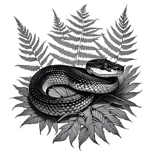 Snake And Ferns