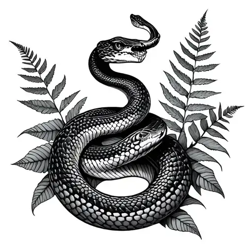 Snake And Ferns