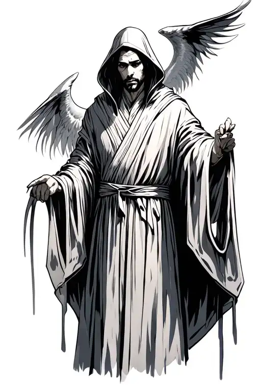 Angle In Robe Standing In Front