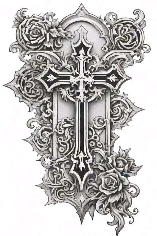 Angles Gothic Cross Tatto Design