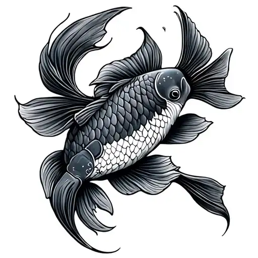 Cancer Survivor Symbol With Koi Fish