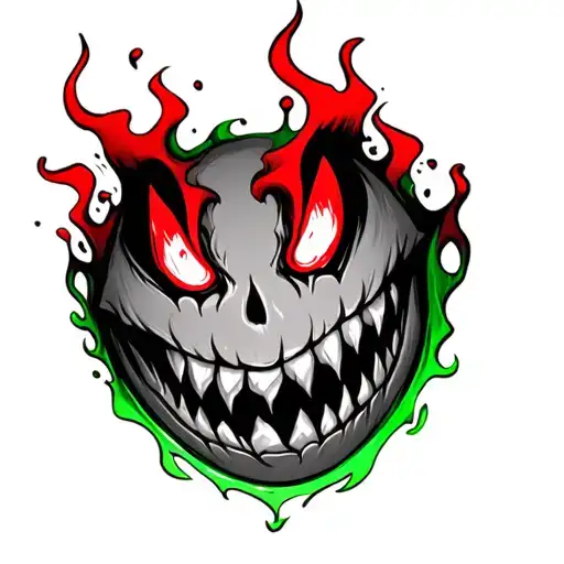 Evil Smiley Face With Red And Green Plasma