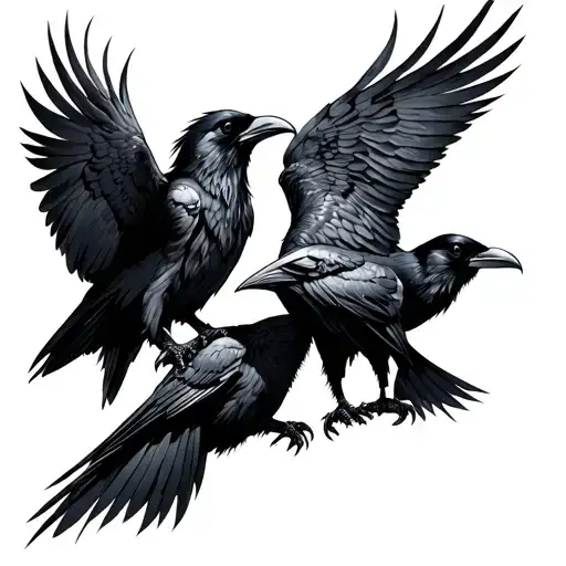Odin Ravens Huginn And Muninn