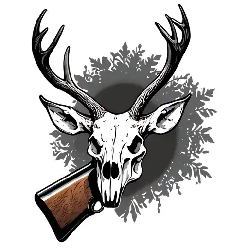 Deer Skull Hunting Rifle