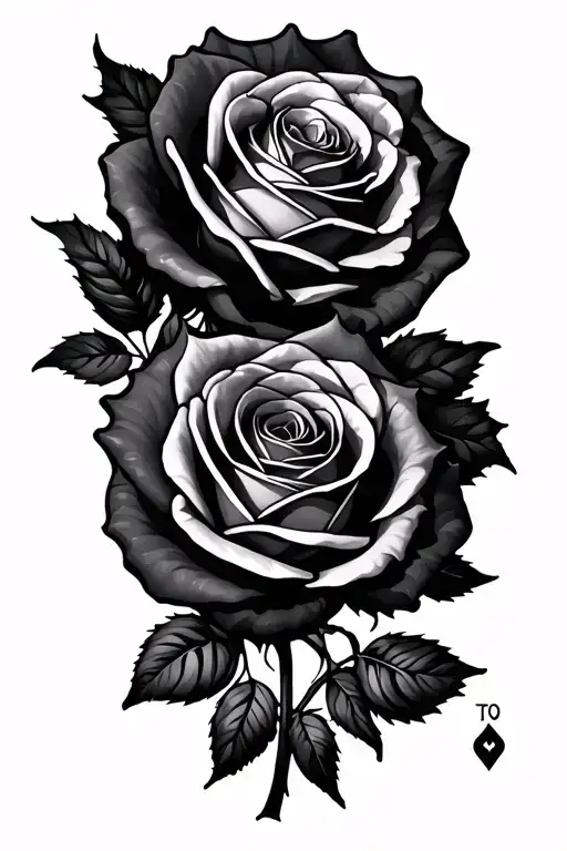 Roses And Card Design Featuring