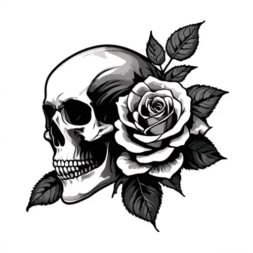 Skull And Rose
