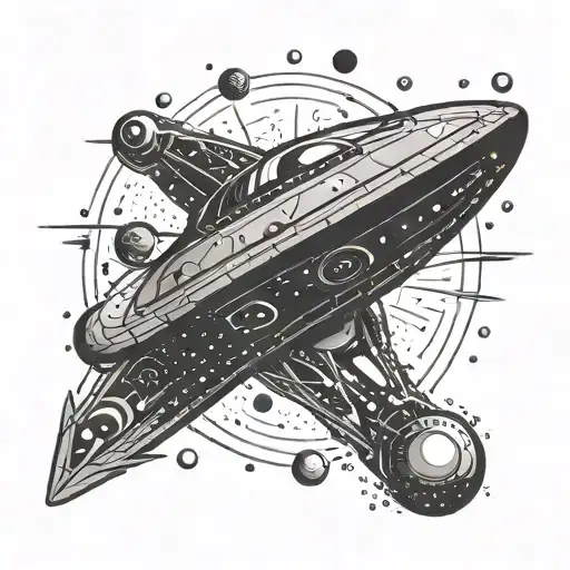 Ufo Night Sky Filled With Constellations