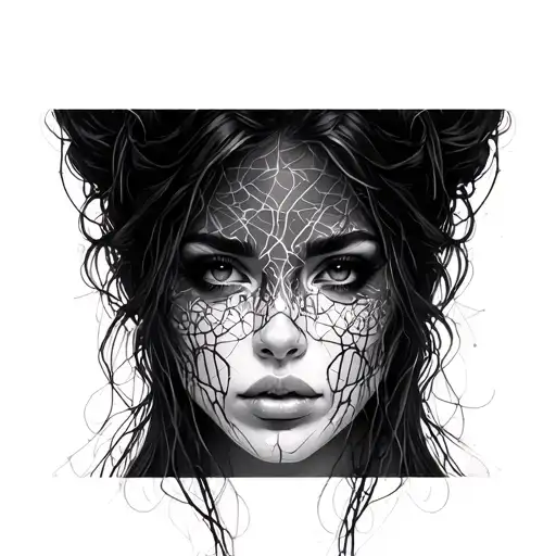 Woman Face With Wires