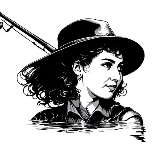 Portrait Of His Wife Fishing Rod Symbolism